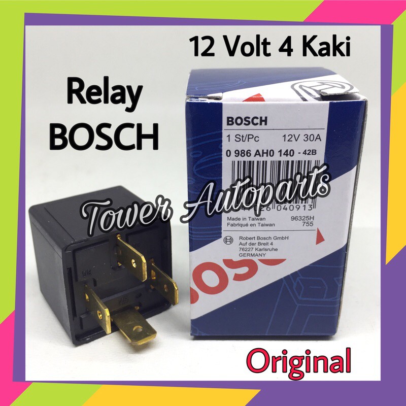 Grosir Murah 10pcs - Relay Bosch 12 Volt Kaki 4 / Pin - Riley Bosch 4 Kaki Original