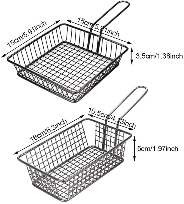 Tempat saji gorengan Tempat kentang goreng segi panjang stainless 16CM