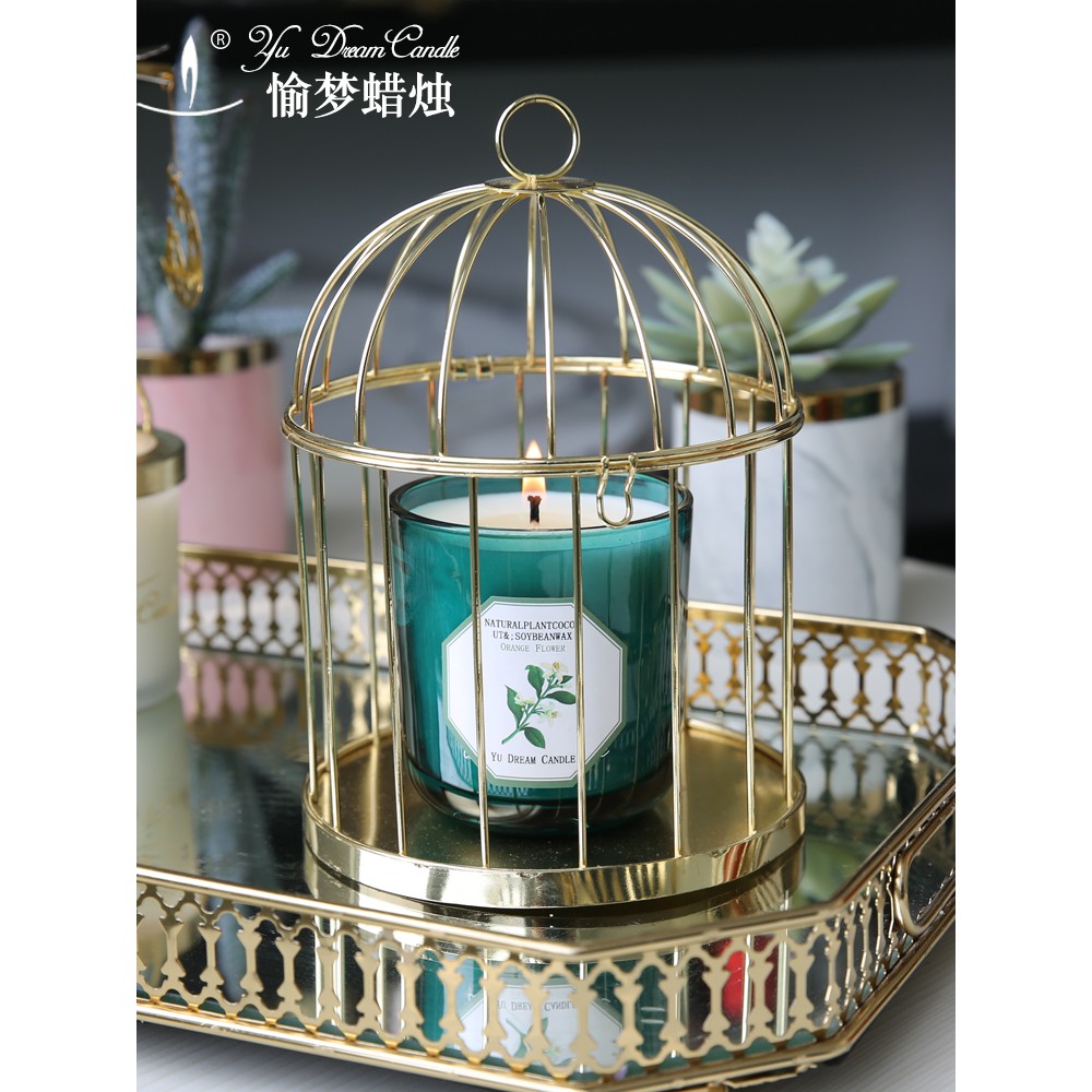 Tempat Lilin Desain Sangkar Burung Warna Emas Shopee Indonesia