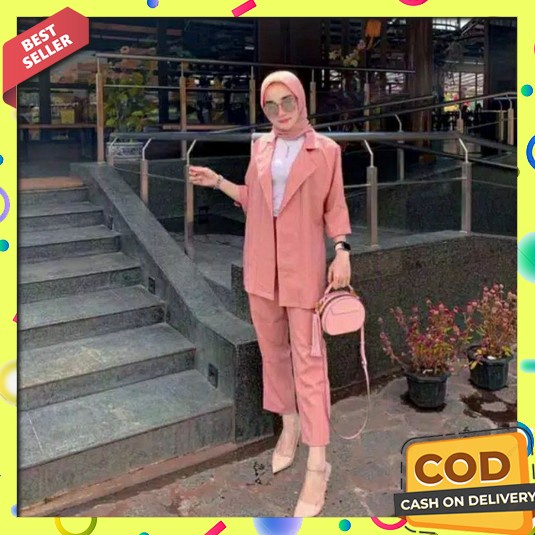 Murah&Laris/Blazer Formal Wanita Kerja/Blazer Formal Kerja Wanita Keki Stelan Blazer Mesya Hs/Bahan