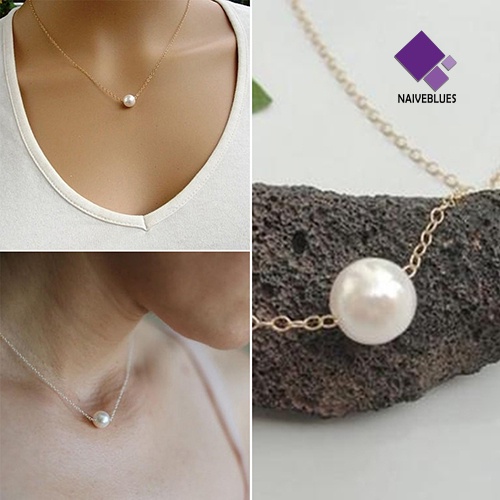 Kalung Choker Bahan Alloy Warna Silver Aksen Mutiara Imitasi Untuk Wanita