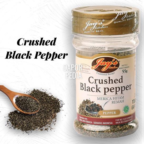 

Crushed Black pepper Jays Remahan Remah Lada hitam Merica hitam tabur rempah bumbu dapur penyedap
