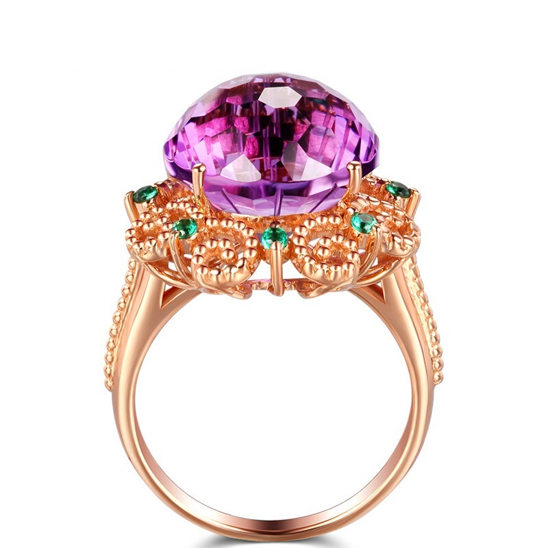 Cincin Model Hollow Warna Rose Gold Untuk Wanita