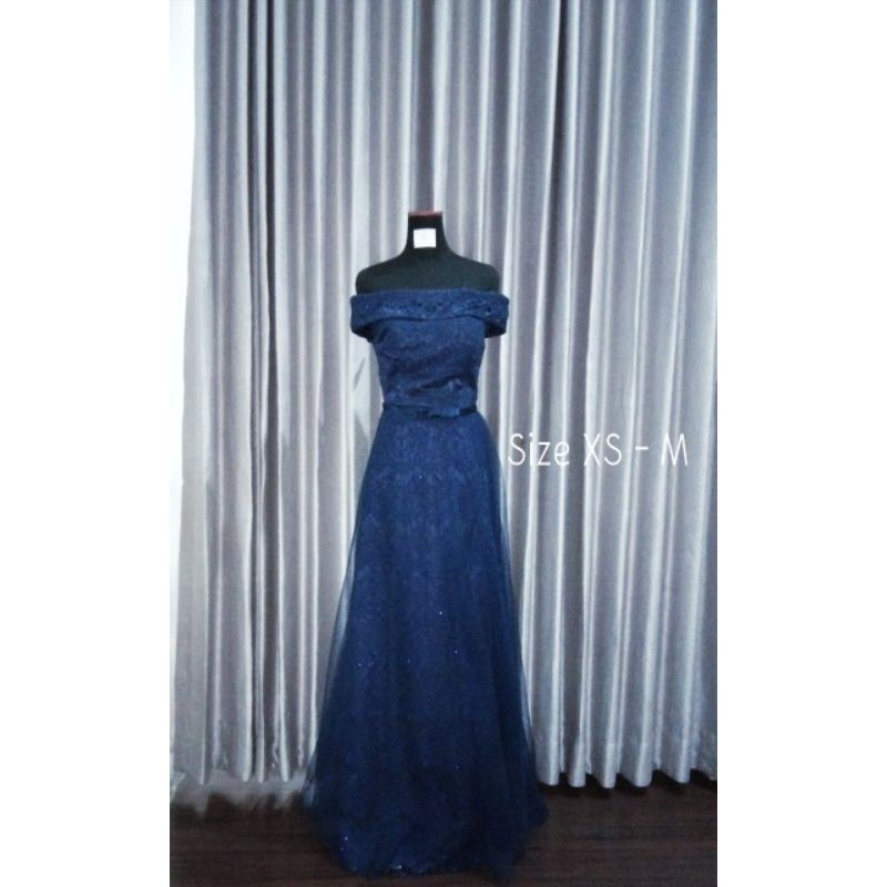 gaun pesta brokat model mermaid (PL)