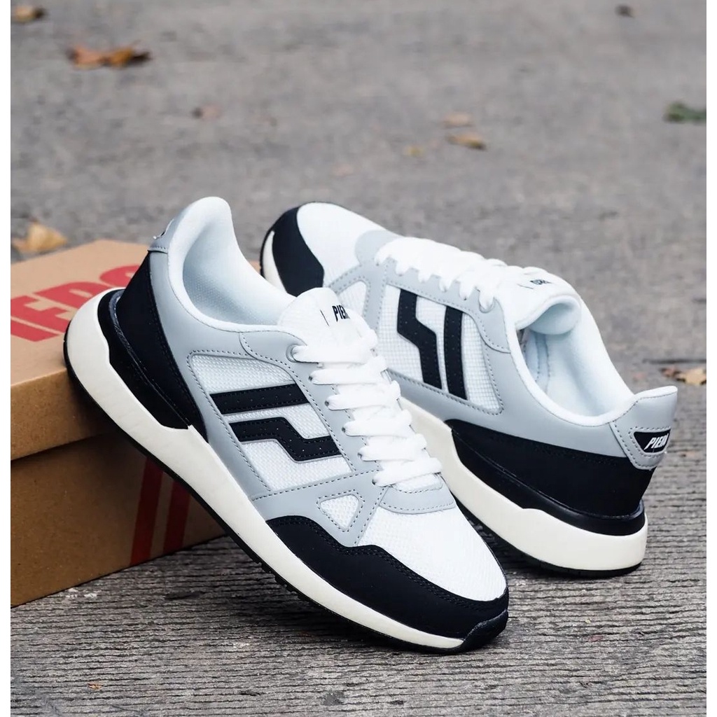 Sepatu Sneakers Casual Piero Rusher - Grey/White