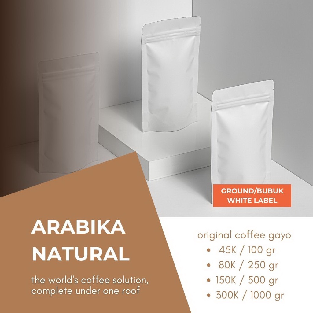 

Kopinang Arabica Gayo Natural Ground White Label 100 gram
