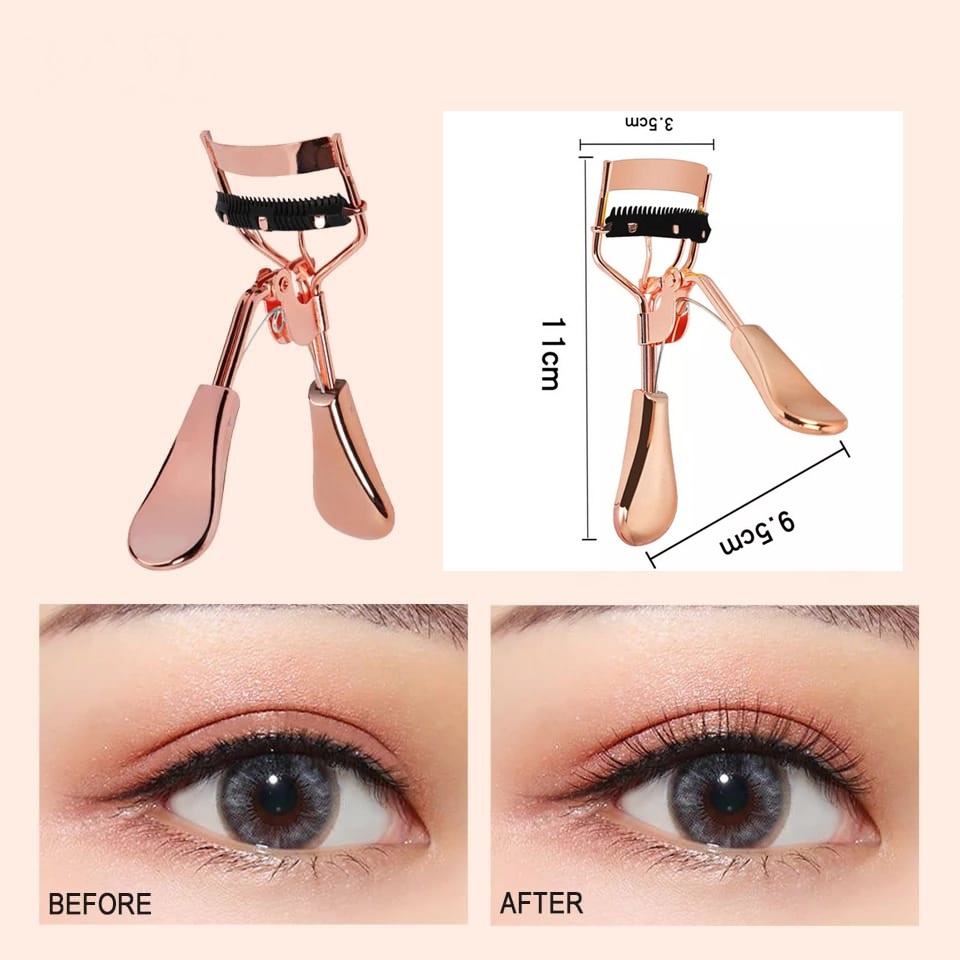 (DENGAN SISIR) Penjepit Bulu Mata ROSEGOLD Sisir Eyelash Curler Alat Kecantikan Pelentik Bulu Mata PREMIUM F677