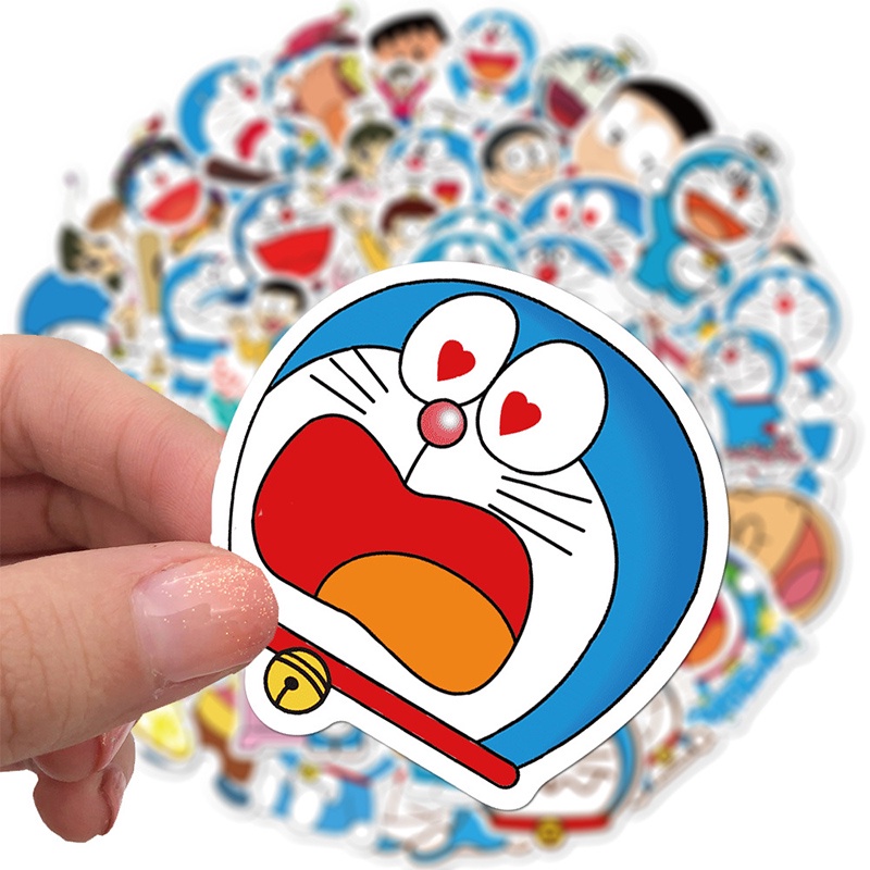 50pcs cartoon cute Doraemon graffiti suitcase laptop skateboard guitar waterproof decorative stickers