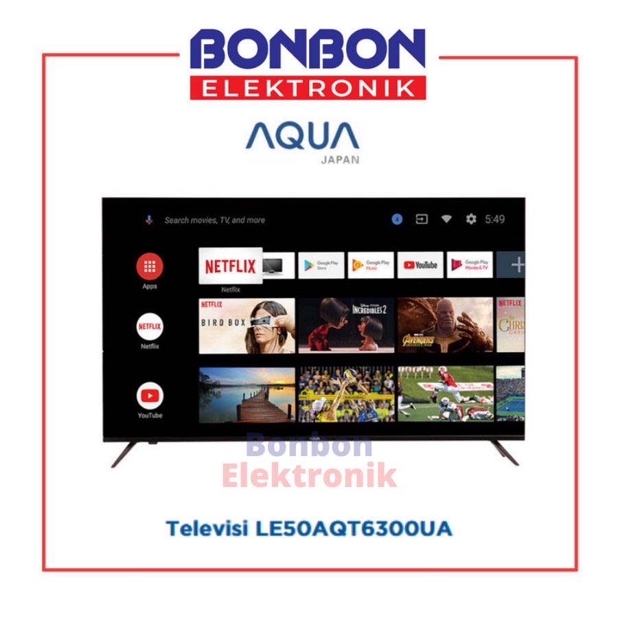 AQUA LED TV 50 Inch 50AQT6300 / 50AQT6300UA Smart Android