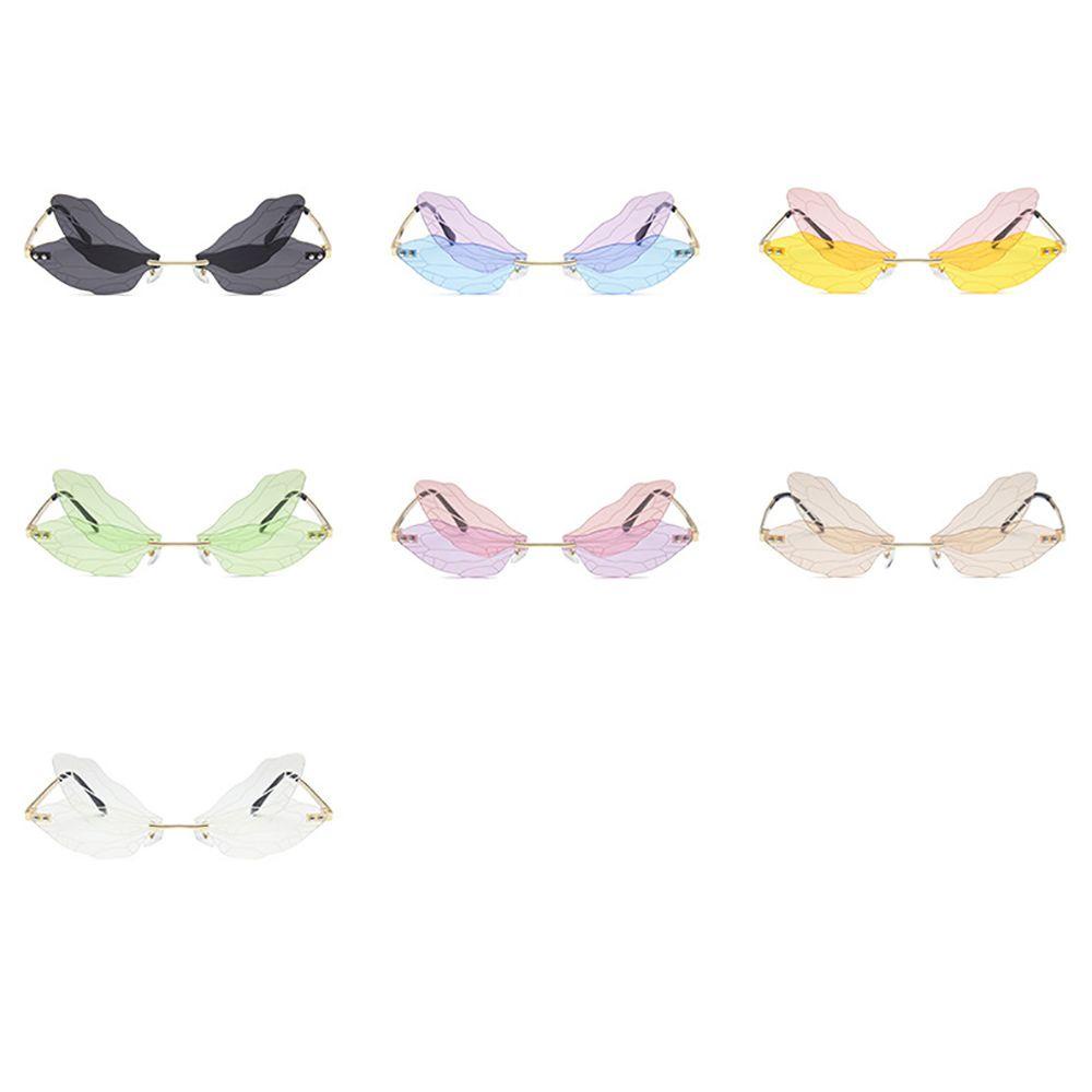 [Elegan] Dragonfly Wings Sunglasses Kaca Mata Anti Radiasi Untuk Wanita Perempuan Kacamata Anti Radiasi Untuk Wanita Sale Kaca Anti Radiasi Frameless Eyewear Women Glasses