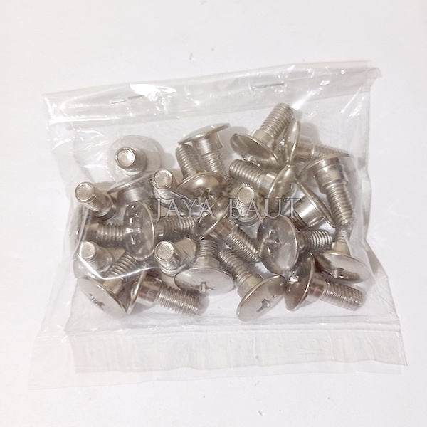 10 Pcs Baut Body Supra 6x18 Crom Krom Chrome