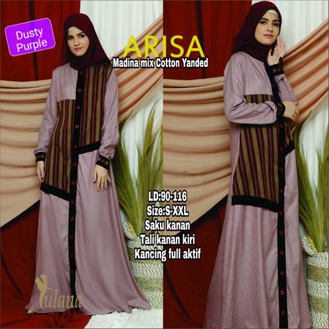 Gamis Syar'i Arisa Madina mix Cotton Yanded