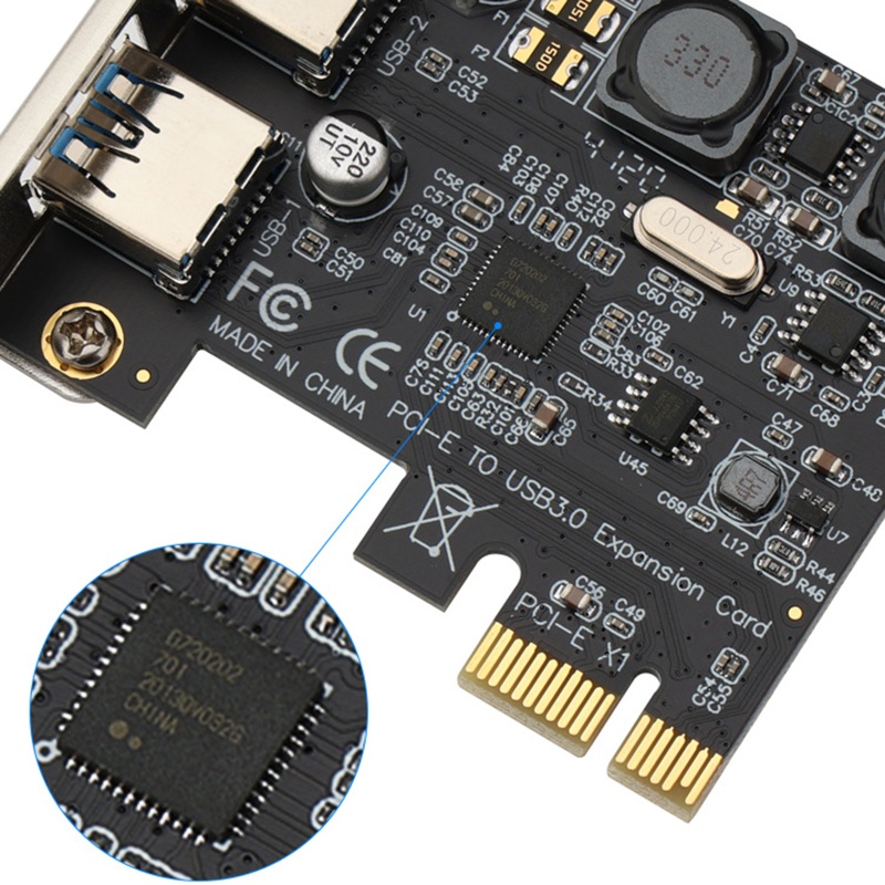 Btsg PCI-E Ke USB 3.0 2-Port Kartu Ekspanding Internal USB3.0 Hub Converter Untuk Windows7 (32-bit/64-bit)8/8.1/10 XP