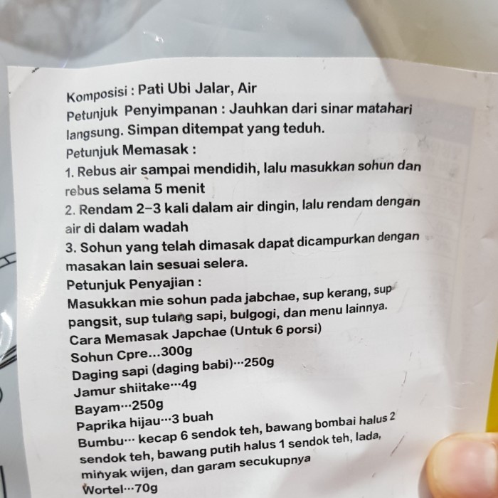 

Ss5g74gfd Korean Glass Noodle / Dang Myeon / Japchae Repack 100Gr Termurah Ff04151