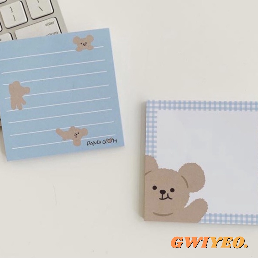 

Korean Cute Bear Memo Note Paper Notepad Aesthetic