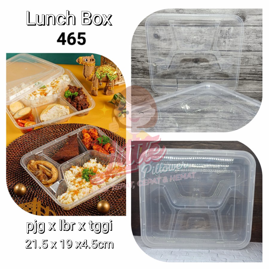 LB465 - Thinwall Sekat Lunch Box Sekat 4 - Thinwall Box Bekal Kotak - Lunch Box Thinwall Tebal