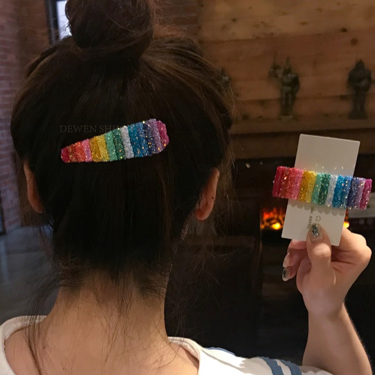 Rainbow Candy Hair Clip Cute Ins Color Bangs Hair Accessories