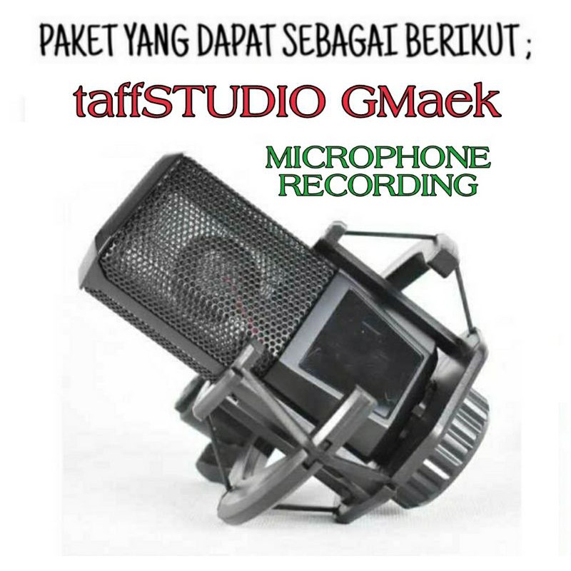 Paket TaffSTUDIO GMark Microphone Recording Plus Stand Mic Meja Body Besi