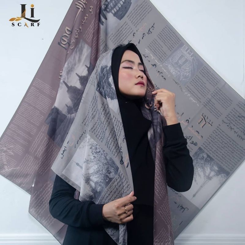 ARABIC 2IN1 SCARF (GREY) BY LI.SCARF ORI