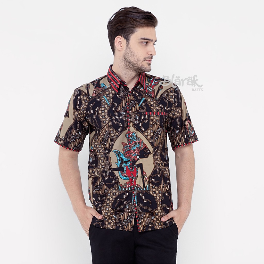 BLARAK - Baju Batik Pria Wayang Merah