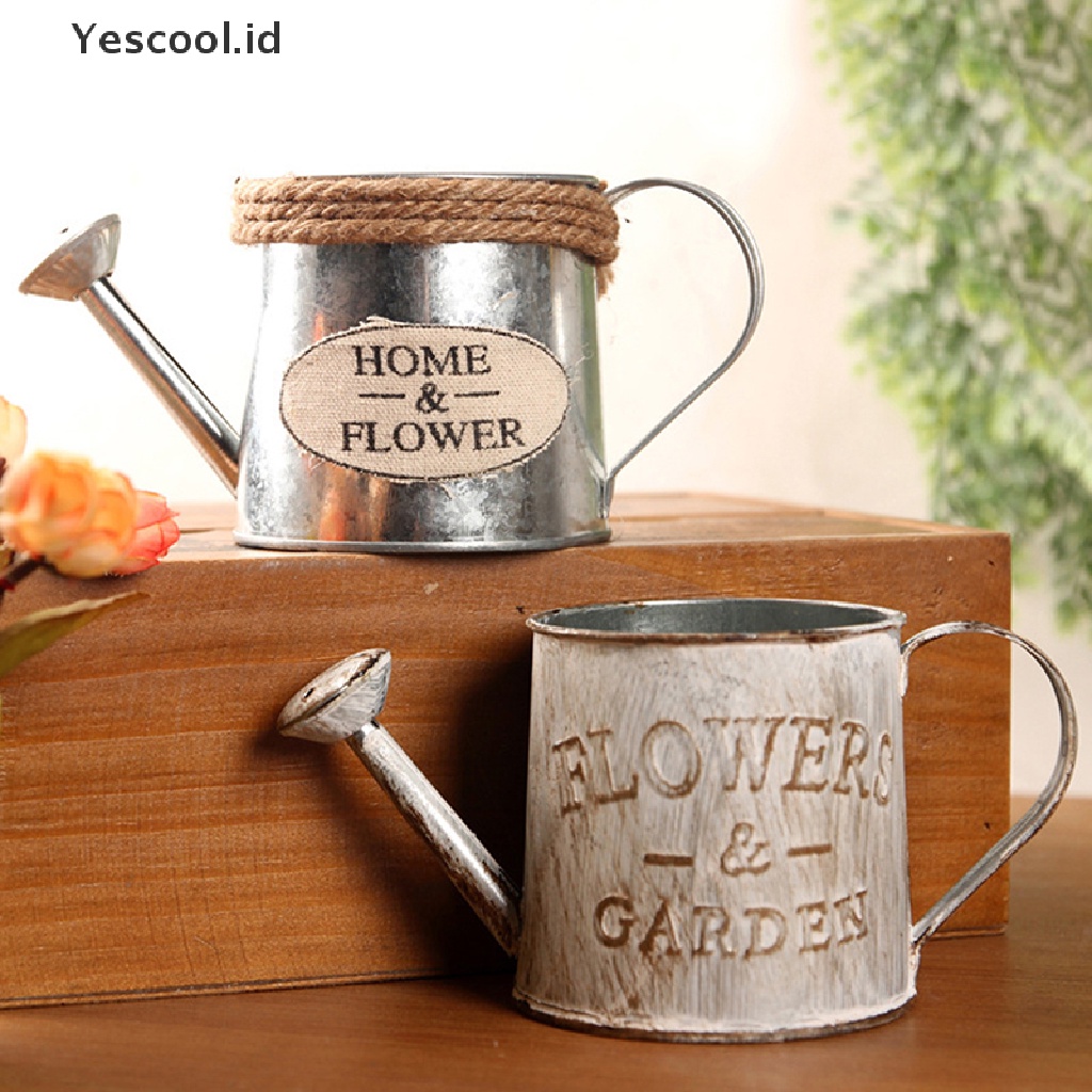 【Yescool】 vintage flower pot succulent planter metal plant bucket vertical garden decor .