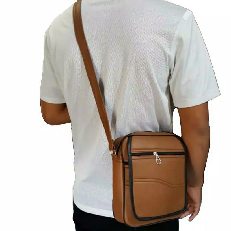 Tas kulit Domba Asli slempang Pria //Tas Slempang Pria 100% Original Kulit Asli