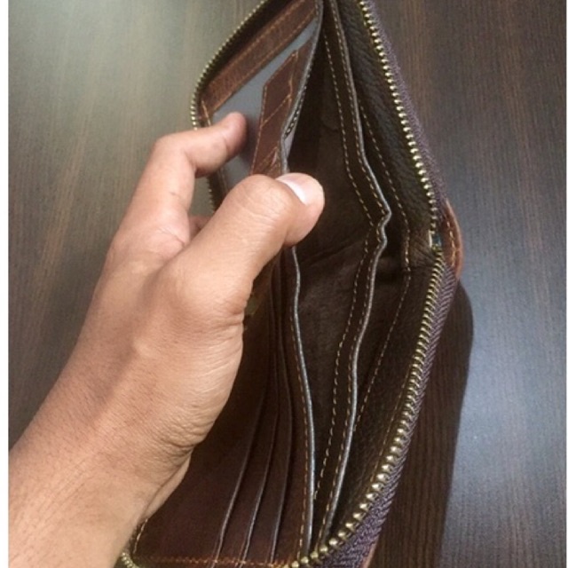 Dompet KULIT res full (sleting keliling) jenis kulit asli berkulitas ikpor kenis kulit basah #dompet #dompetpria #dompetcowok #dompetkeren #dompetkuit