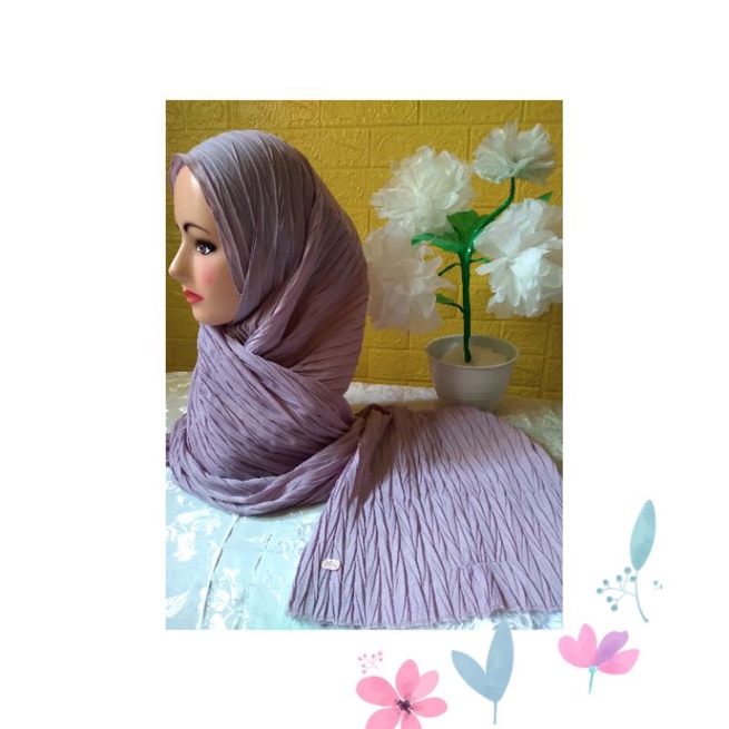 HIJAB JILBAB KERUDUNG PASHMINA PLISKET PADI PREMIUM CERUTY BABYDOLL HARGA MURAH HARGA GROSIR