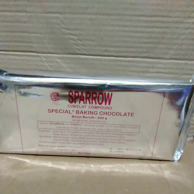 

sparrow coklat compund |coklat blok 500g