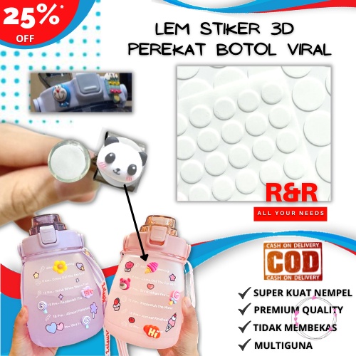 

LEM STIKER BOTOL 3D LEM SERBAGUNA BULAT 1 CM 2 CM PEREKAT STIKER BOTOL