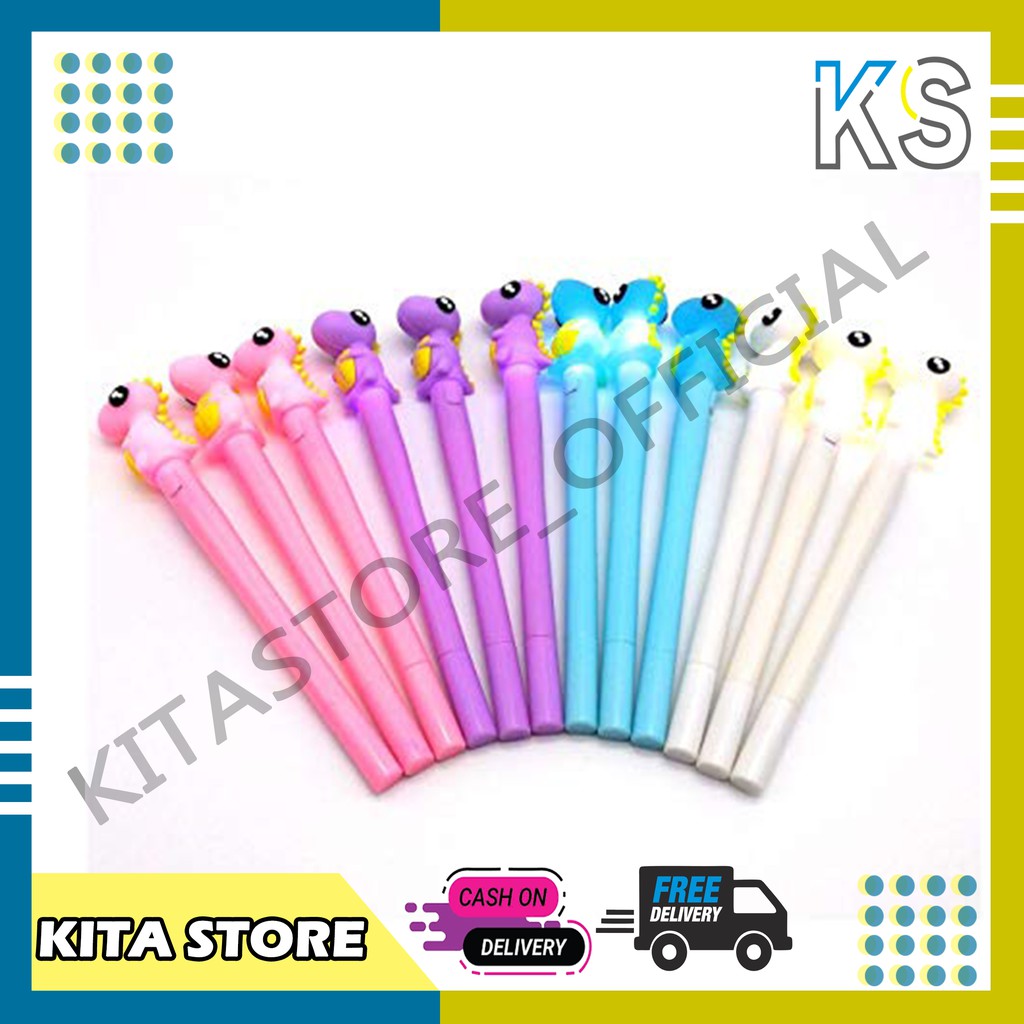 

KitaStore COD Pena LED Dinosaurus Lucu LED Light Illuminate Gel Pen Murah Produk Import U09