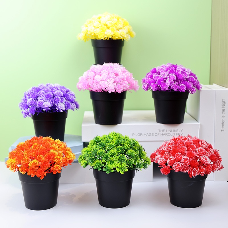 DODORY PT62 Pot Tanaman Hias Bunga Inti Nanas Plastik Ornamen Pot Bongsai Artificial Flower Decoration