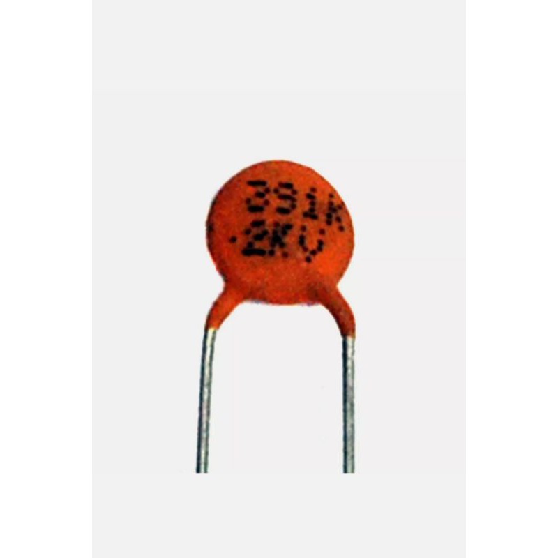 Disc Ceramic Capacitor 391K 390pF 2KV K ±10% Y5P pitch=5mm RoHS Taiwan