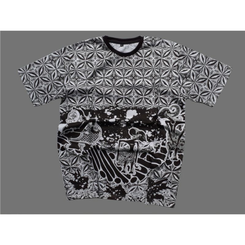 Kaos Pria Batik Full Print Motif Wayang Punokawan