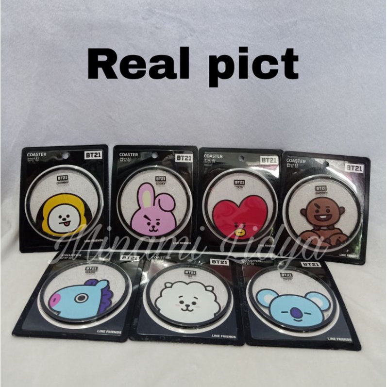 READY STOK INDONESIA coaster tatakan bt21 gelas