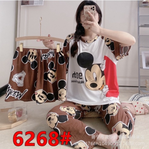 Baju tidur wanita set import spandex motif karakter / piyama wanita set import spandex premium