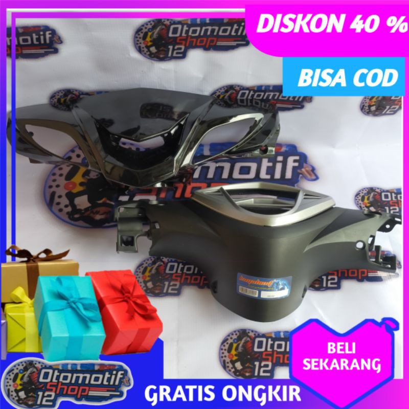 Batok Kpala depan belakang yamaha xeon karbu putih dan hitam