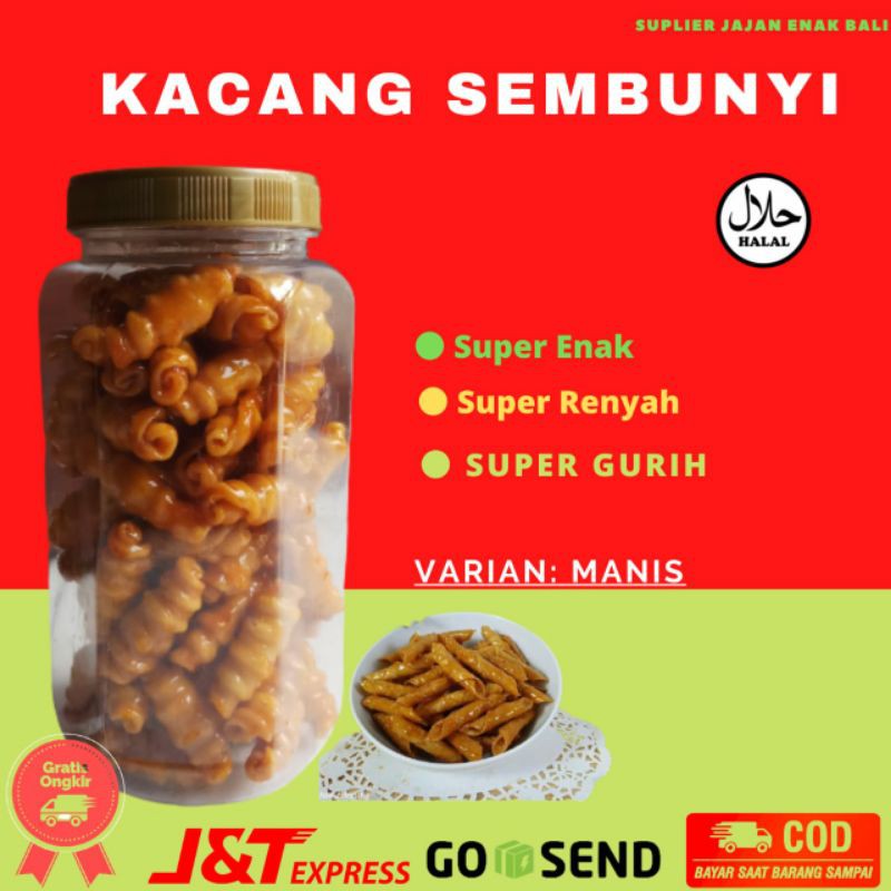 

Kacang Sembunyi 250 Gram Snack super Gurih Kacang Umpet Makanan Renyah Suplier Jajan Enak Bali