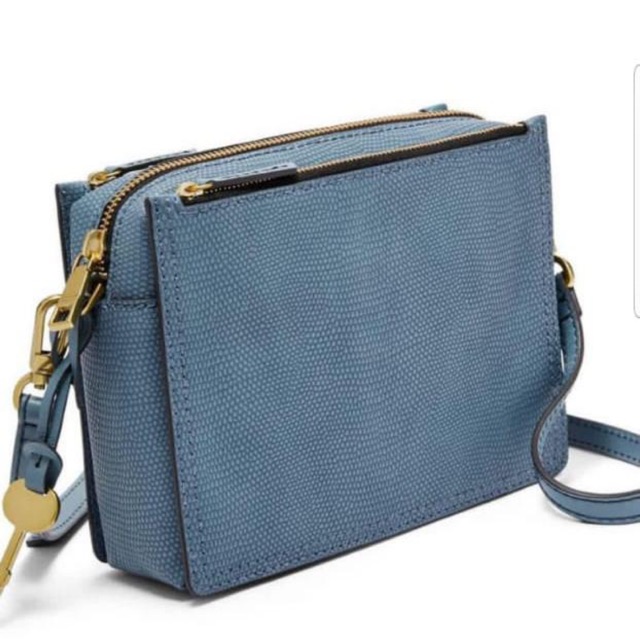 TAS FOSSIL Campbell Crossbody Faded Indigo New Original