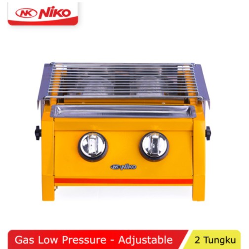 Niko Kompor Grill BBQ Panggangan Sosis Gas 2 Tungku NK-GR2 Bebakaran