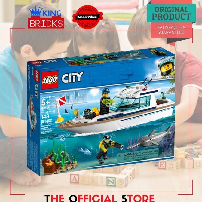 [COD] LEGO Original CITY 60221 Diving Yacht - Mainan Anak Edukasi Lego Kapal TERBATAS Kode 1463