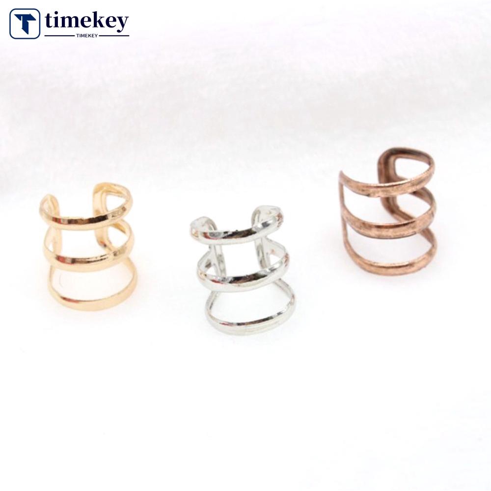 Timekey Anting Jepit Tanpa Tindik Bentuk U Desain Hollow Untuk Wanita A1K3