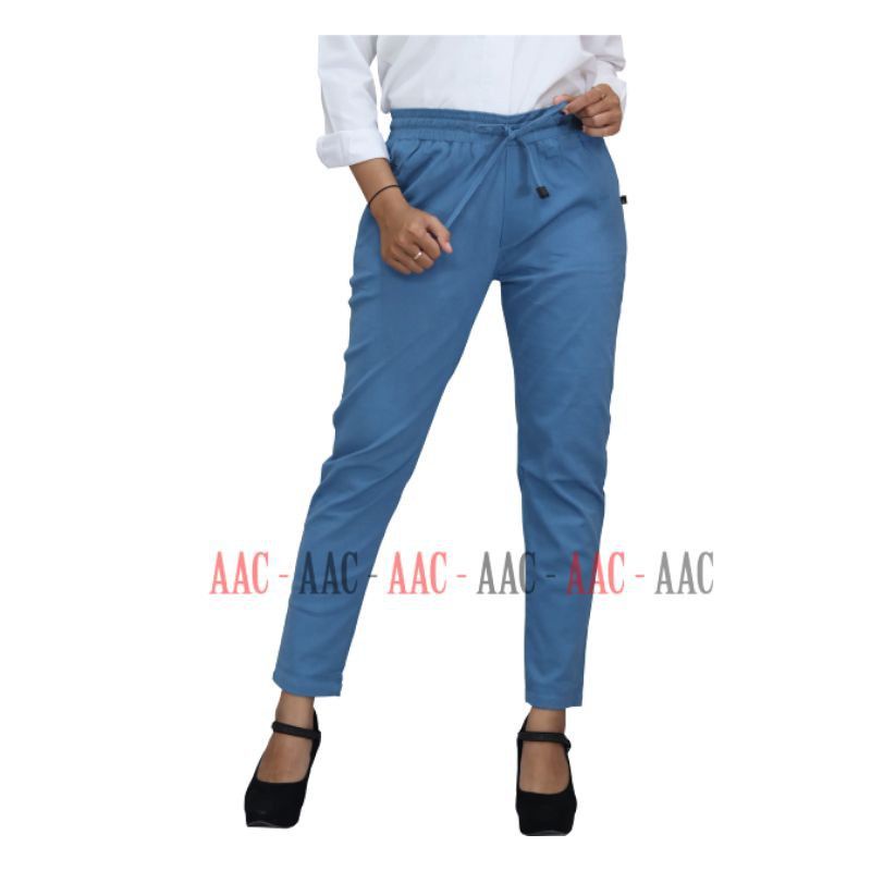 CELANA WANITA BASIC PANTS TWILL STRETCH PREMIUM