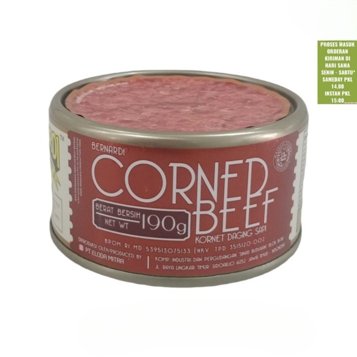 

Cornet Daging Sapi Bernardi Corned Beef 190g