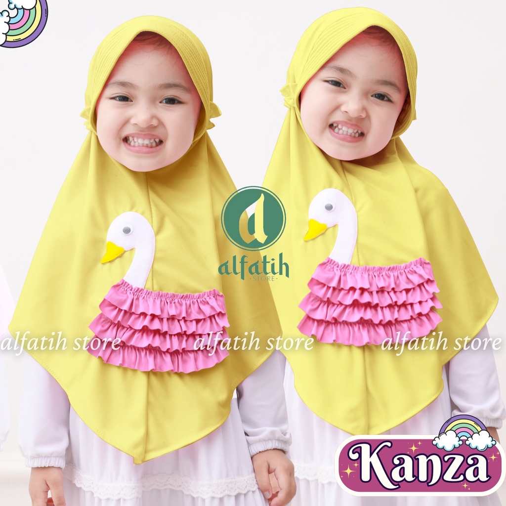 JILBAB ANAK TK - SD KANZA DUCK / DUCK REMPEL / JILBAB ANAK USIA 4-7 TAHUN / PAKAIAN MUSLIMANAK PEREMPUAN / KERUDUNG ANAK TK / HIJAB ANAK TK-SD KHIMAR ANAK