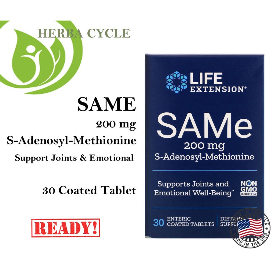 Life Extension Same S Adenosyl Methionine 200 mg 30 tablets ORI USA