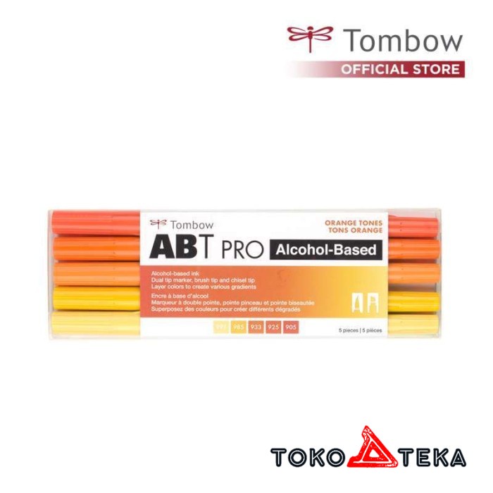 

COD Tombow ABT Dual Brush Pen PRO Orange Tones Blends SET 5Pcs Alcohol
