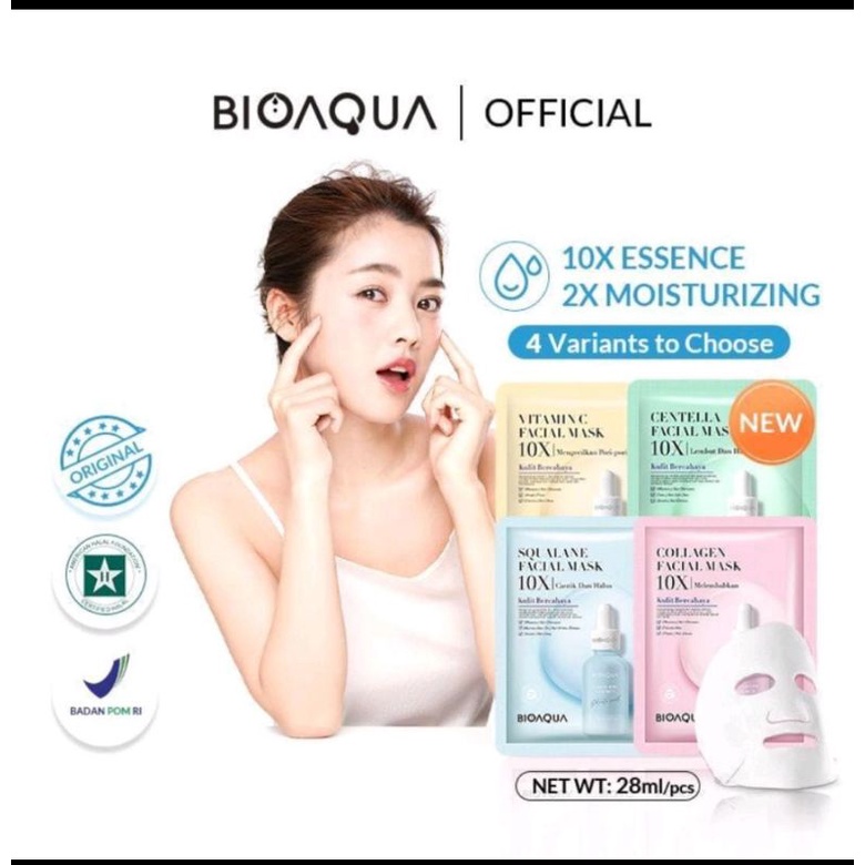 BIOAQUA NEW Sheet mask 10X The Effect masker wajah Whitening
