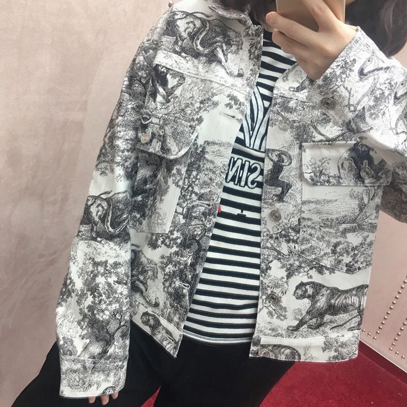 INDORETAIL | Pakaian Wanita | Outerwear | Jaket 2019 Landasan Pacu Desainer Wanita Denim Jaket