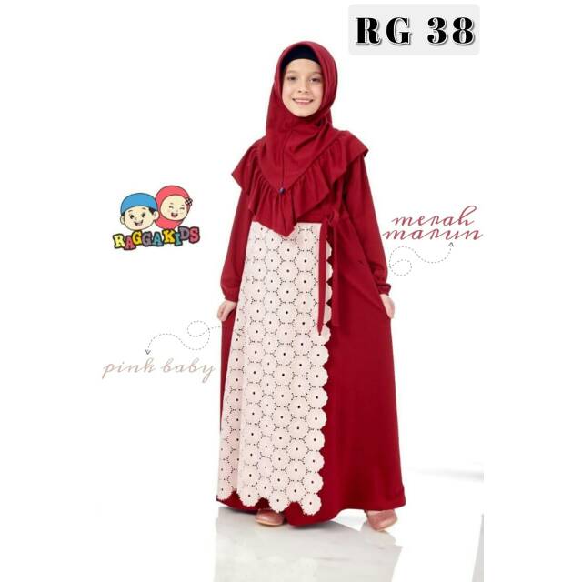 Ragga kids - Gamis Anak RG 38 maroon navy biru benhur